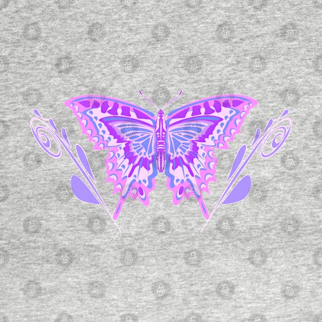 Stylized Pink And Mauve Pretty Butterfly by AuburnQuailart